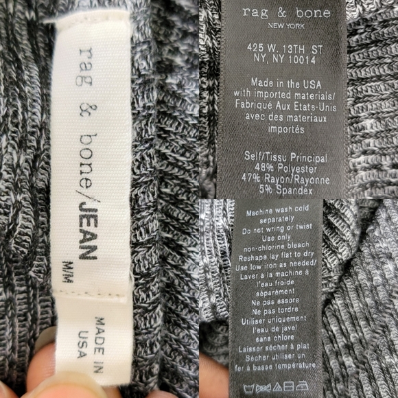 RAG & BONE Knot Back Knit Tee M. - Picture 9 of 9